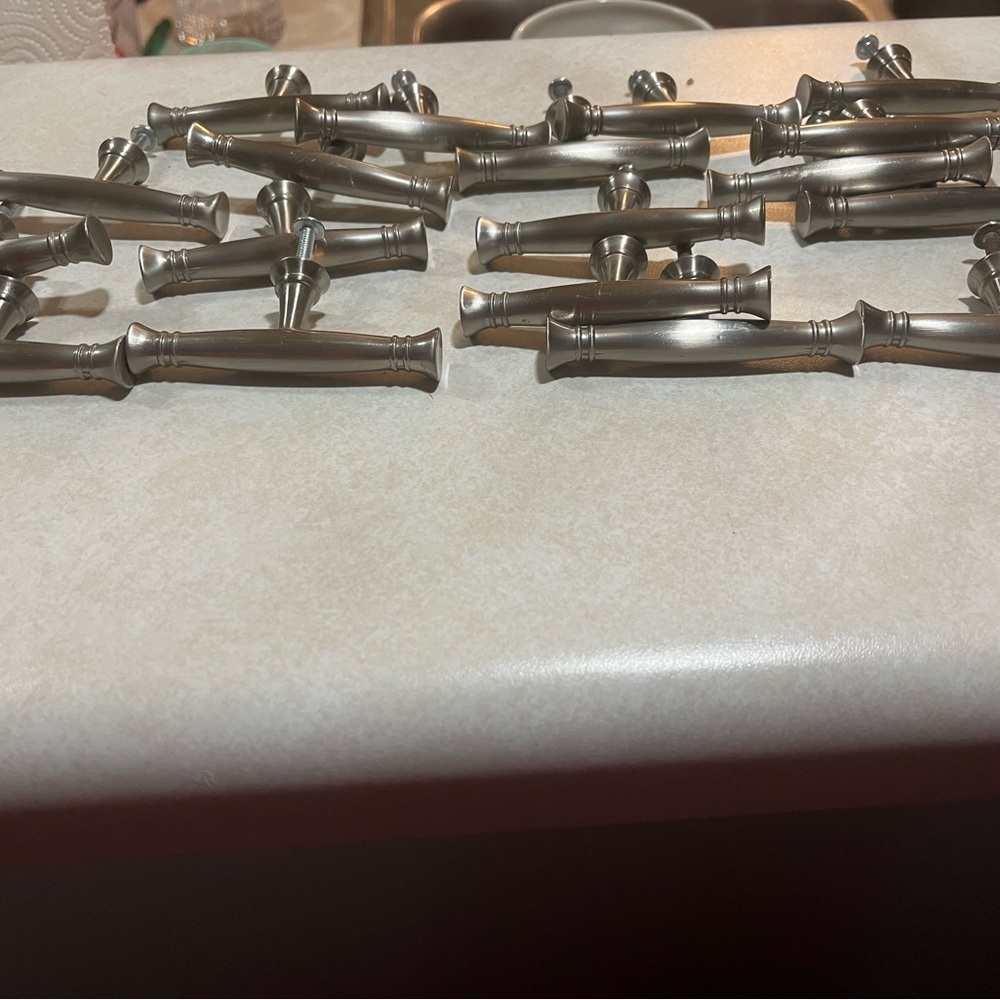 18 Silver kitchen cabinet hardware pulls beautiful sleek modern -3 inches each.